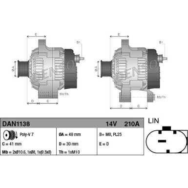 Denso Generator DAN1138