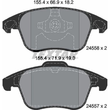 Textar Bremsbelagsatz, Scheibenbremse Q+ 2455801 Textar Bremsbelagsatz, Scheibenbremse Q+ 2455801