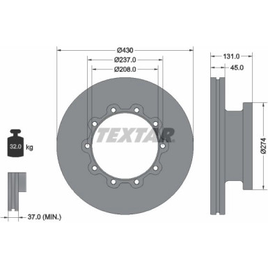 Textar Bremsscheibe 93088300 Textar Bremsscheibe 93088300