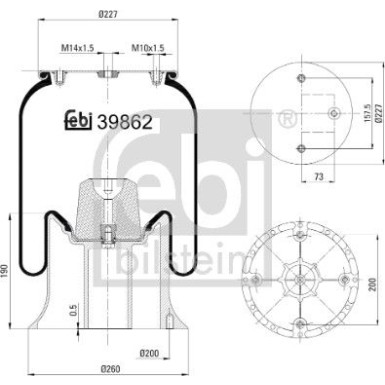 FEBI BILSTEIN 39862 Federbalg, Luftfederung