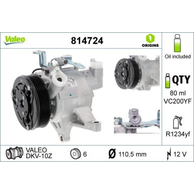 Kompressor, Klimaanlage Valeo Origins New OE TECHNOLOGIE 814724 Kompressor, Klimaanlage Valeo Origins New OE TECHNOLOGIE 814724