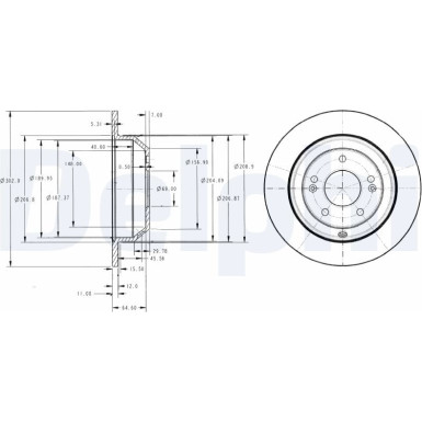 Delphi Bremsscheibe BG4335 Delphi Bremsscheibe BG4335