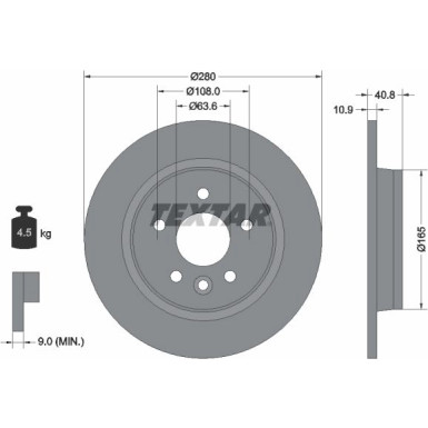 Textar Bremsscheibe PRO 92255603 Textar Bremsscheibe PRO 92255603
