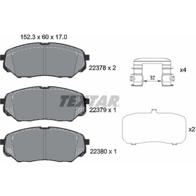 Textar Bremsbelagsatz, Scheibenbremse Q+ 2237801