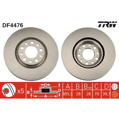 TRW Bremsscheibe DF4476