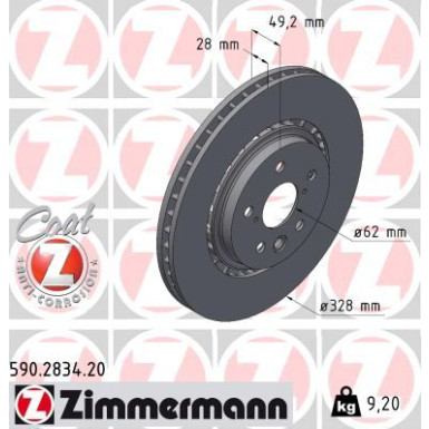 Zimmermann Bremsscheibe Coat Z 590.2834.20