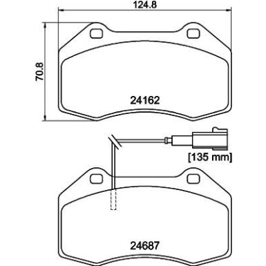 Hella Bremsbelagsatz, Scheibenbremse 8DB 355 014-061 Hella Bremsbelagsatz, Scheibenbremse 8DB 355 014-061