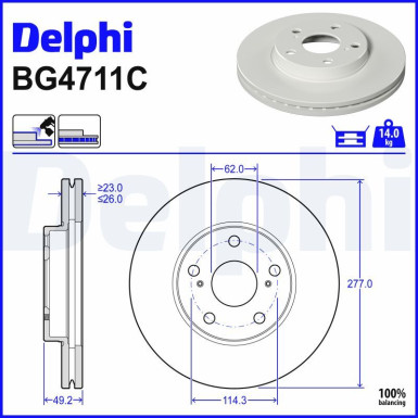 Delphi Bremsscheibe BG4711C Delphi Bremsscheibe BG4711C