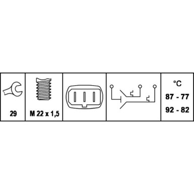 Temperaturschalter, Kühlerlüfter 6ZT 007 802-011 Temperaturschalter, Kühlerlüfter 6ZT 007 802-011
