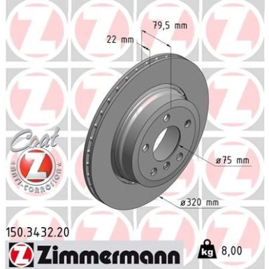 Zimmermann Bremsscheibe Coat Z 150.3432.20