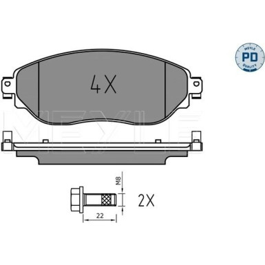 Meyle Bremsbelagsatz, Scheibenbremse MEYLE-PD: Advanced performance and design 025 220 8718/PD Meyle Bremsbelagsatz, Scheibenbremse MEYLE-PD: Advanced performance and design 025 220 8718/PD