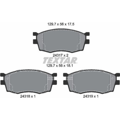 Textar Bremsbelagsatz, Scheibenbremse Q+ 2431701 Textar Bremsbelagsatz, Scheibenbremse Q+ 2431701