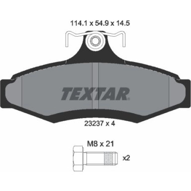 Textar Bremsbelagsatz, Scheibenbremse 2323701 Textar Bremsbelagsatz, Scheibenbremse 2323701