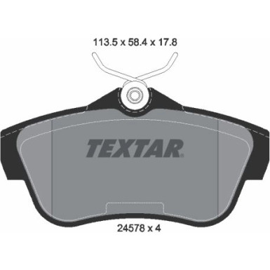 Textar Bremsbelagsatz, Scheibenbremse Q+ 2457803 Textar Bremsbelagsatz, Scheibenbremse Q+ 2457803
