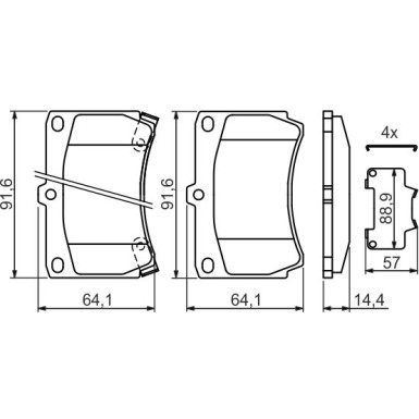 BOSCH Bremsbelagsatz, Scheibenbremse 0 986 461 141 BOSCH Bremsbelagsatz, Scheibenbremse 0 986 461 141