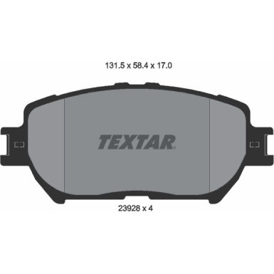 Textar Bremsbelagsatz, Scheibenbremse 2392801 Textar Bremsbelagsatz, Scheibenbremse 2392801