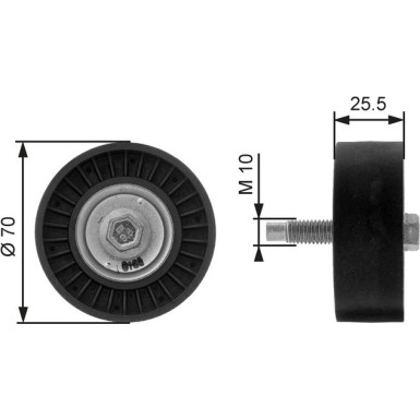 Umlenk-/Führungsrolle, Keilrippenriemen T36199