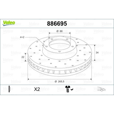 Valeo Bremsscheibe 886695