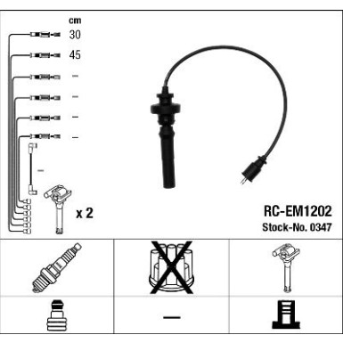 NGK Zündleitungssatz 0347 NGK Zündleitungssatz 0347