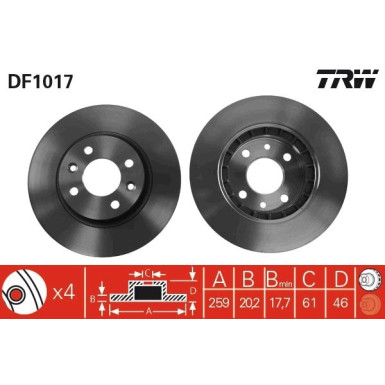 TRW Bremsscheibe DF1017