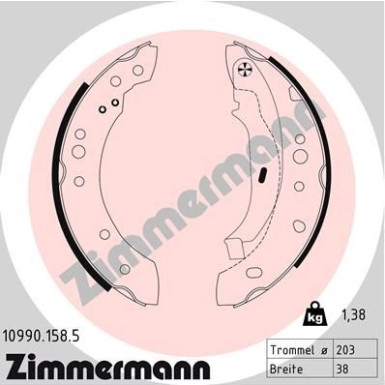 Zimmermann Bremsbackensatz 10990.158.5 Zimmermann Bremsbackensatz 10990.158.5