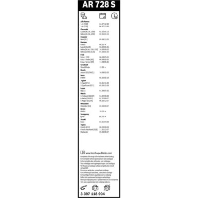 BOSCH AR 728 S Scheibenwischer Aerotwin Retrofit 3 397 118 904