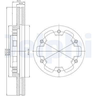 Delphi Bremsscheibe BG3422 Delphi Bremsscheibe BG3422