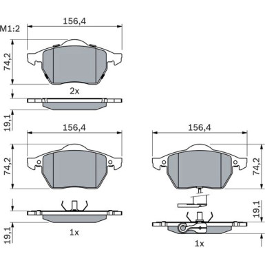 BOSCH Bremsbelagsatz, Scheibenbremse 0 986 494 018