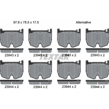 Textar Bremsbelagsatz, Scheibenbremse Q+ 2394301 Textar Bremsbelagsatz, Scheibenbremse Q+ 2394301