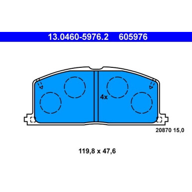 ATE Bremsbelagsatz, Scheibenbremse 13.0460-5976.2 ATE Bremsbelagsatz, Scheibenbremse 13.0460-5976.2