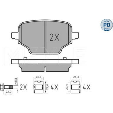 Meyle Bremsbelagsatz, Scheibenbremse MEYLE-PD: Advanced performance and design 025 207 6417/PD