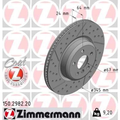 Zimmermann Bremsscheibe Coat Z 150.2982.20
