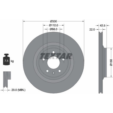 Textar Bremsscheibe PRO 92160403