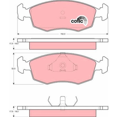 TRW Bremsbelagsatz, Scheibenbremse COTEC GDB371