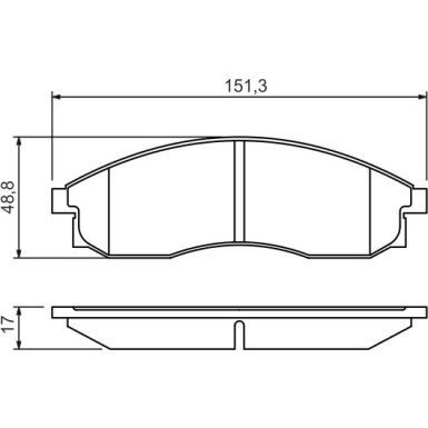 BOSCH Bremsbelagsatz, Scheibenbremse 0 986 424 340