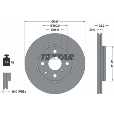 Textar Bremsscheibe PRO 92141903 Textar Bremsscheibe PRO 92141903