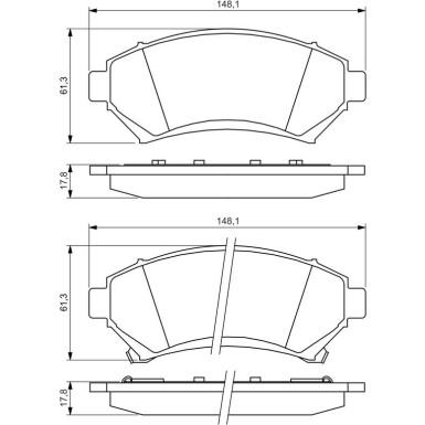 BOSCH Bremsbelagsatz, Scheibenbremse 0 986 424 466