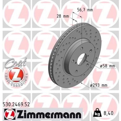 Zimmermann Bremsscheibe SPORT Z 530.2469.52
