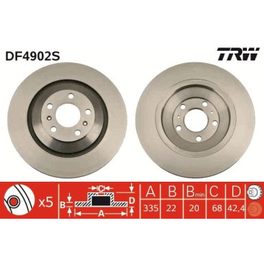 Bremsscheibe TRW SINGLE DF4902S