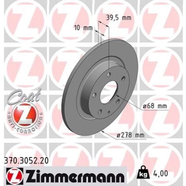 Zimmermann Bremsscheibe Coat Z 370.3052.20