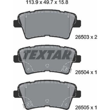 Textar Bremsbelagsatz, Scheibenbremse Q+ 2650301 Textar Bremsbelagsatz, Scheibenbremse Q+ 2650301