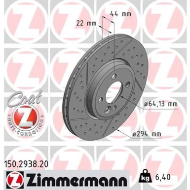Zimmermann Bremsscheibe Coat Z 150.2938.20
