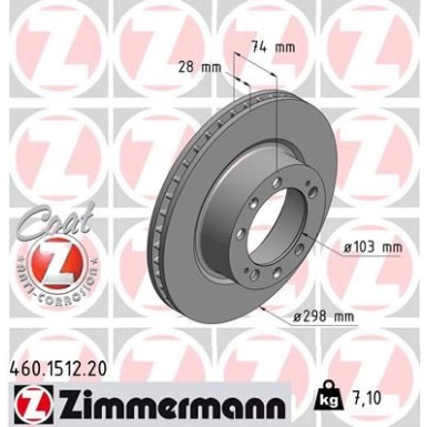 Zimmermann Bremsscheibe Coat Z 460.1512.20