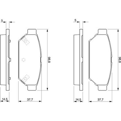 BOSCH Bremsbelagsatz, Scheibenbremse 0 986 424 464 BOSCH Bremsbelagsatz, Scheibenbremse 0 986 424 464