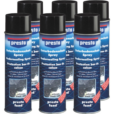 6x Presto UBS Bitumen Schw. 500 Unterbodenschutz Bitumen schwarz 500 ml 306017