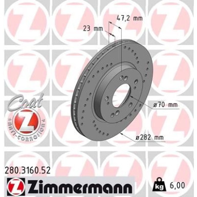 Zimmermann Bremsscheibe SPORT Z 280.3160.52