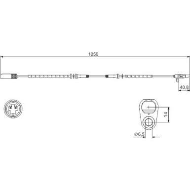 BOSCH Sensor, Raddrehzahl 0 986 594 512