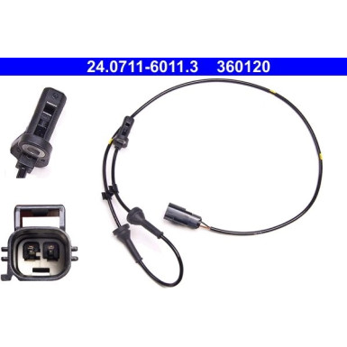 Sensor, Raddrehzahl 24.0711-6011.3 Sensor, Raddrehzahl 24.0711-6011.3
