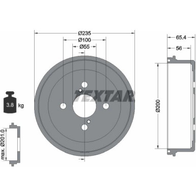 Textar Bremstrommel 94021200