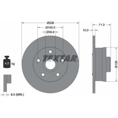 Textar Bremsscheibe 92153800 Textar Bremsscheibe 92153800